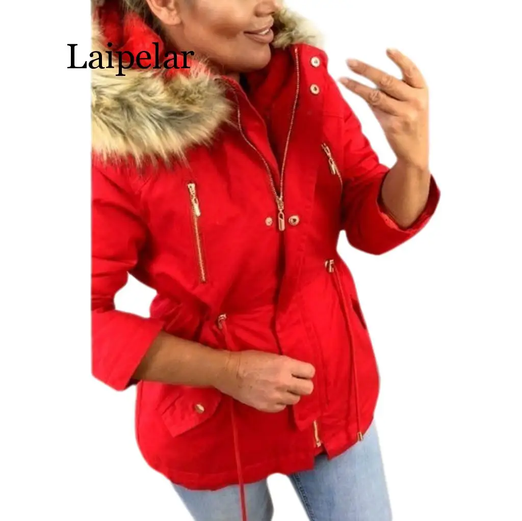 

Woman Jackets Winter Women Warm Military Hooded Jacket Streetwear Ladies Casual Faux Fur Coats Outwear Chaqueta Mujer