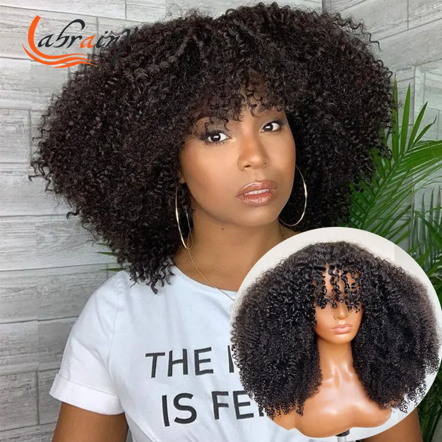 

Afro Kinky Curly Human Hair Wigs Yaki Bob Remy Mechine Made Short Cut Bob Pre Plucked Baby Hair Bleached Knots With Baby Hair