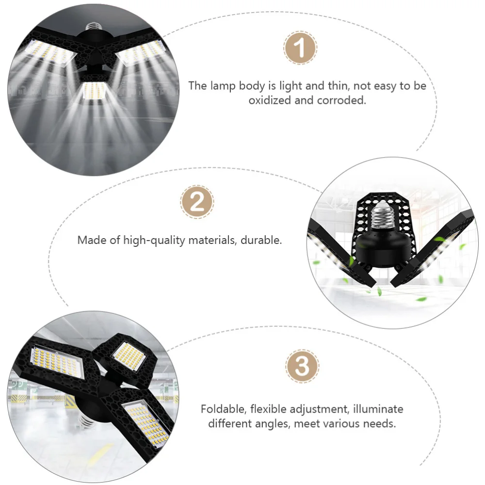 

1Pc LED Folding Lamp Garage Mine Lamp Warehouse Lighting Accessory (Black)