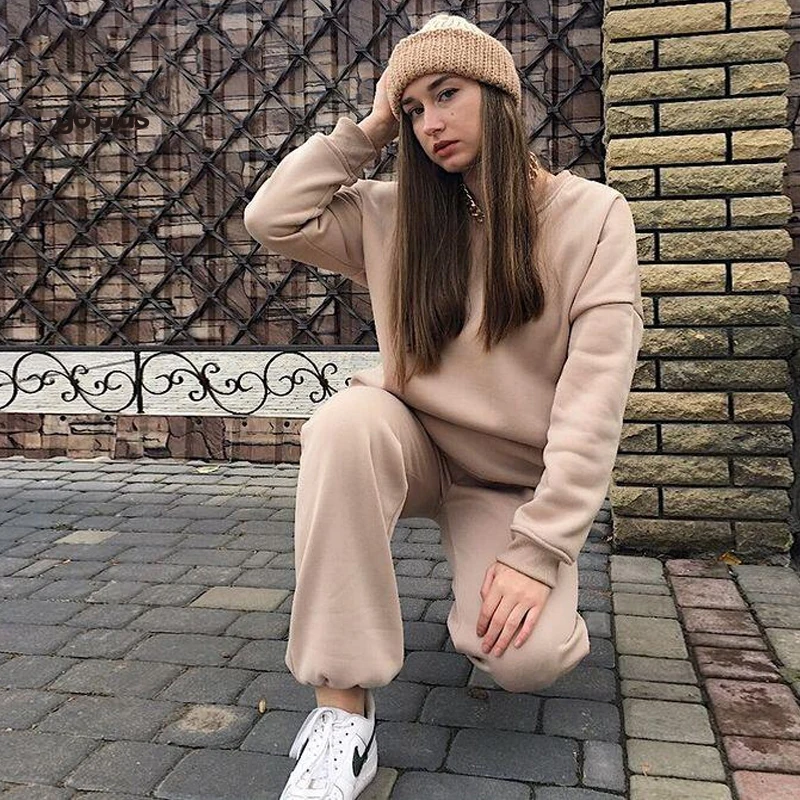 

Spring autumn 2 Piece Set Women Casual Round Neck Long Sleeve Hoodies High Waist sweatpants Tracksuit Women workout sportswear