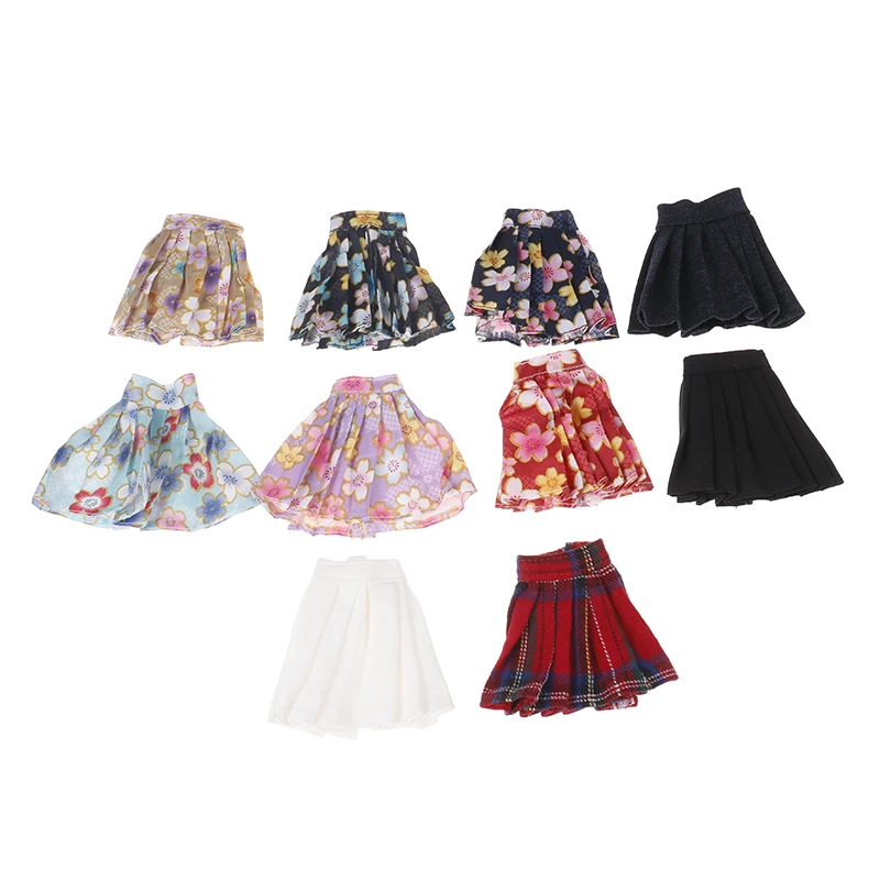 

1pc Handmade Mini Fashion Pleated Skirt Doll Clothes Skirts Shirt 1/6 Doll Accessories