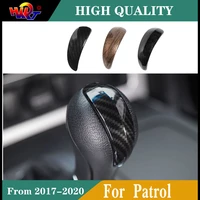car interior mouldings carbon fiber color shift knob decorator cover for nissan patrol y62 2017 2018 2019 2020 accessories