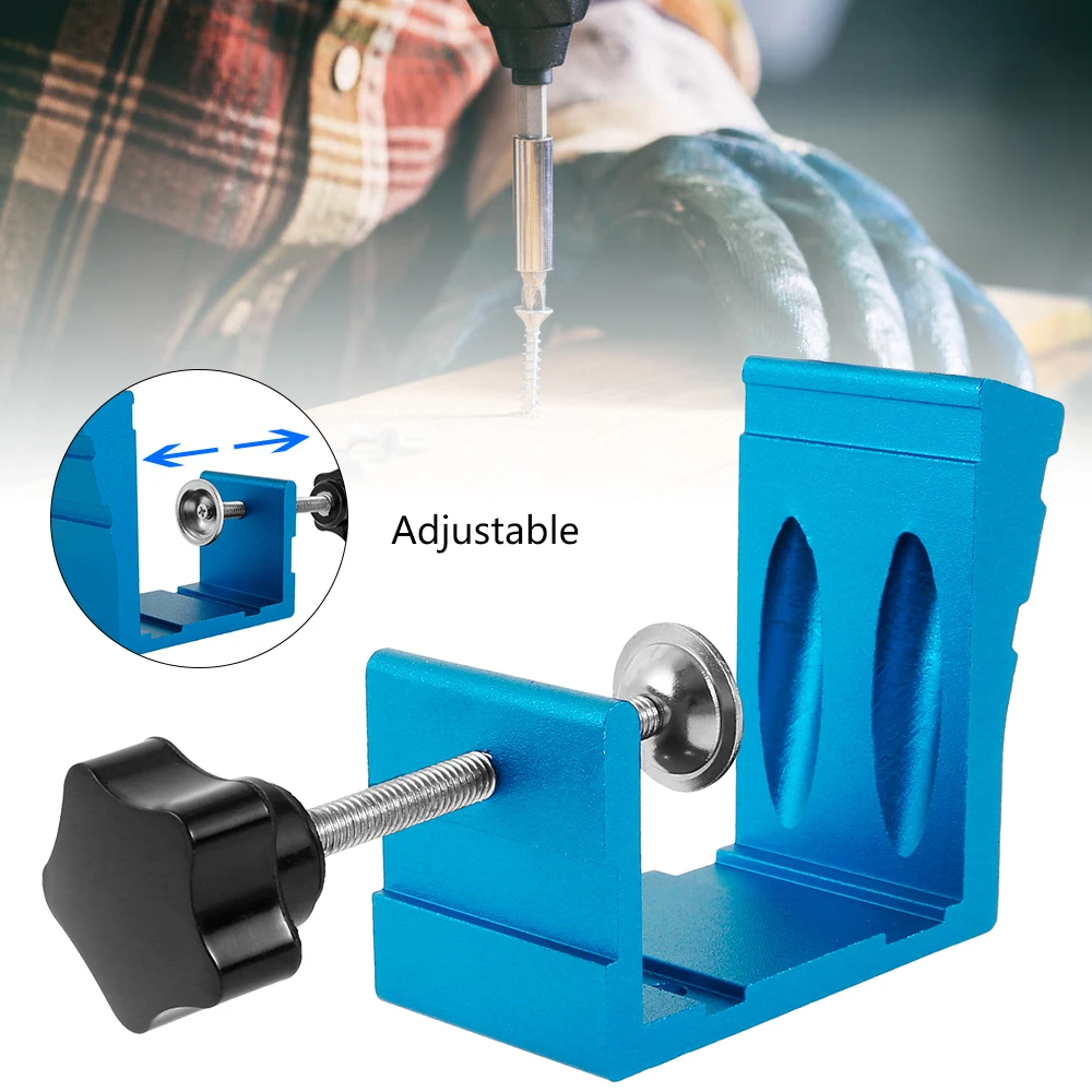 47pcs Woodworking Pocket Hole Jig Oblique Locator Screw Dowel Drill Joinery Positioner Puncher Angle Drilling Guide Tools |