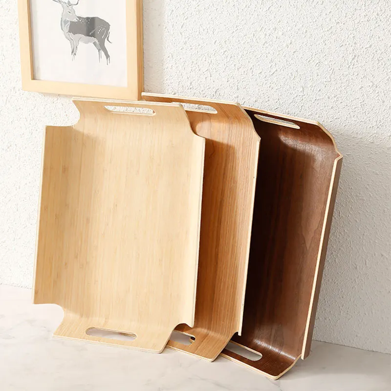 

Wooden Rectangular Serving Storage Tray Beef Steak Fruit Snack Tray Breakfast Plate Wood Baking Bread Cake Tray Home Decoration