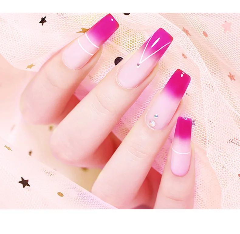 

Nail Art Temperature Change Extending Glue 15ml Crystal Quick Nail Extending Nail Glue UV Phototherapy Glue gel foil nail