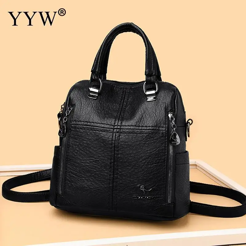 

Goat Skin Leather Backpack Female High Quality Fashion Women Backpack Purse Leather Crossbody Bag for Women 2021 mochila mujer