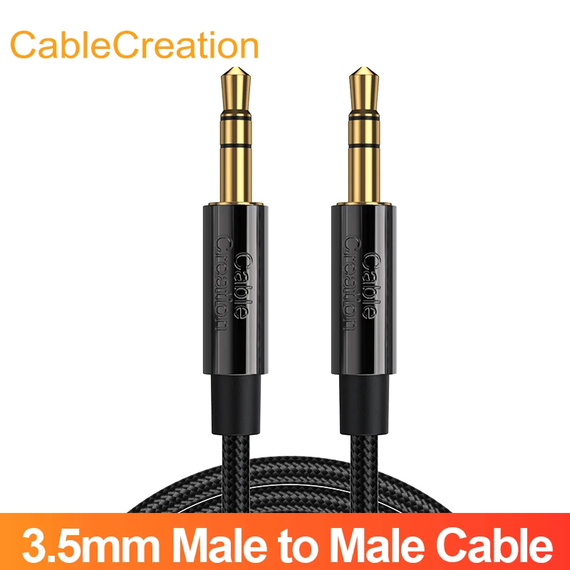 Черный Aux-кабель CableCreation стерео аудио кабель 3 5 мм штырь-штырь совместимый с