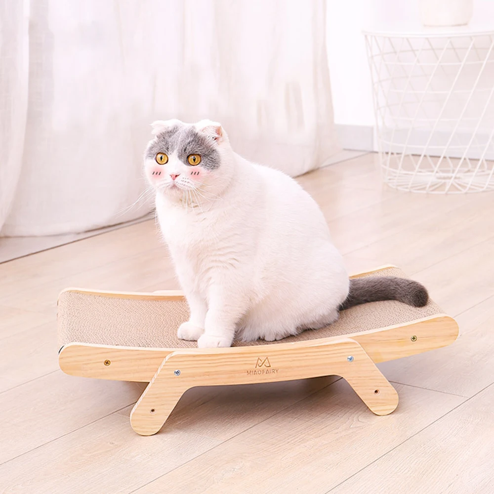 

Wooden Frame Cat Scratching Board Pet Bed Cat Scratcher Scraper for Furniture Protection Detachable Indoor Scratchers for Cats