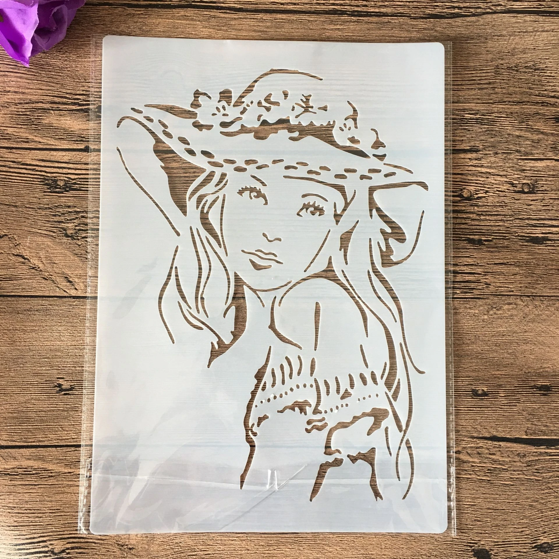 

A4 DIY Stencils Wall Painting Scrapbook Coloring Embossing Album Decorative Paper Card Template,wall letter cake Girl beauty