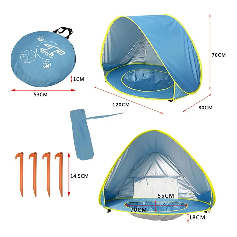 

Baby Beach Tent Portable Shade Pool UV Protection Sun Shelter for Infant Outdoor Child Swimming Pool Game Play House Tent Toys