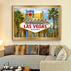 Металлическая вывеска Лас-Вегас, картины на холсте, Современные художественные плакаты и принты, домашний декор, Настенная картина для гостиной, картина