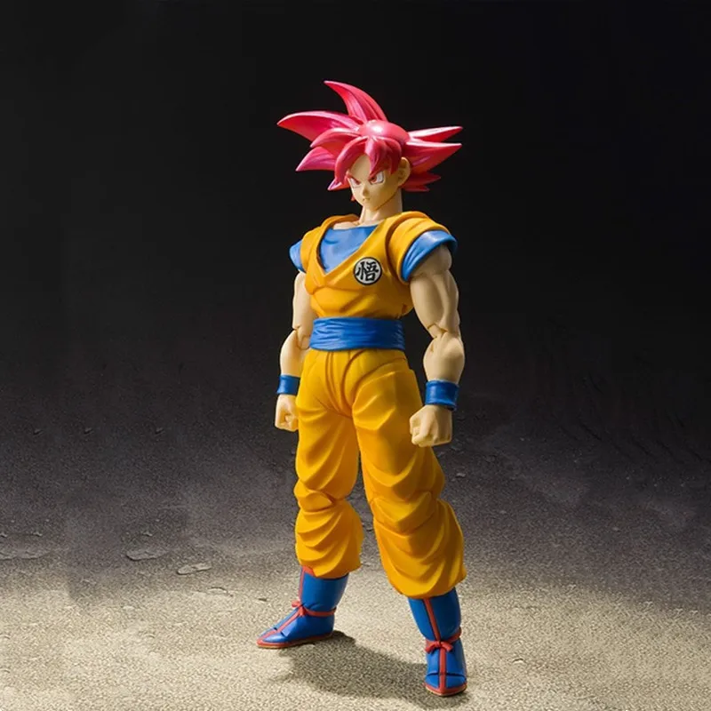 Dragon Ball Son Goku супер аниме фигурка ПВХ красные волосы Супер Saiyan Figma DBZ Brinquedos Juguetes