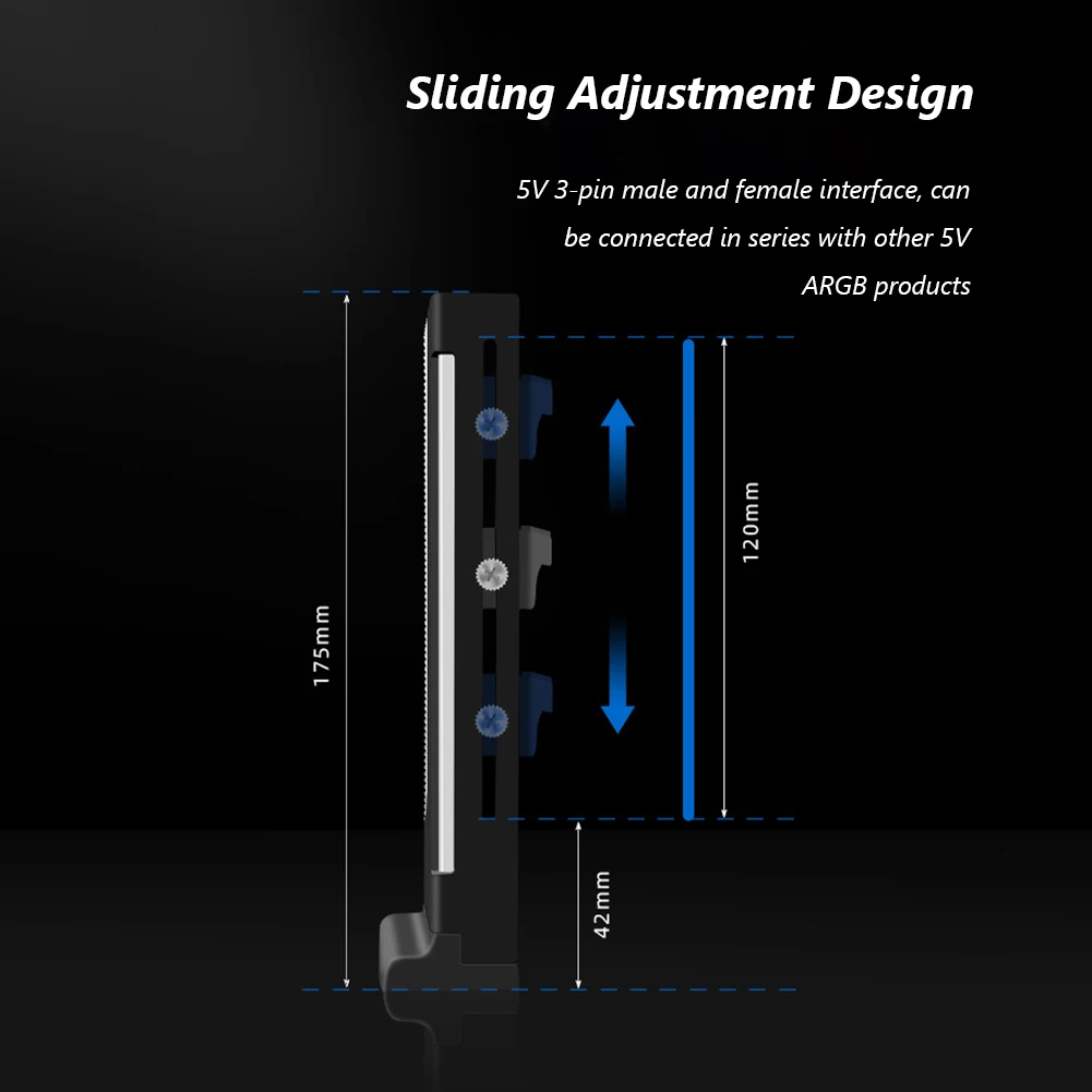 

COOLMOON CM-GH2 Vertical GPU Powerful Support Design for Colorful 5V A-RGB Bracket Computer Graphics Video Card Stand GPU Holder