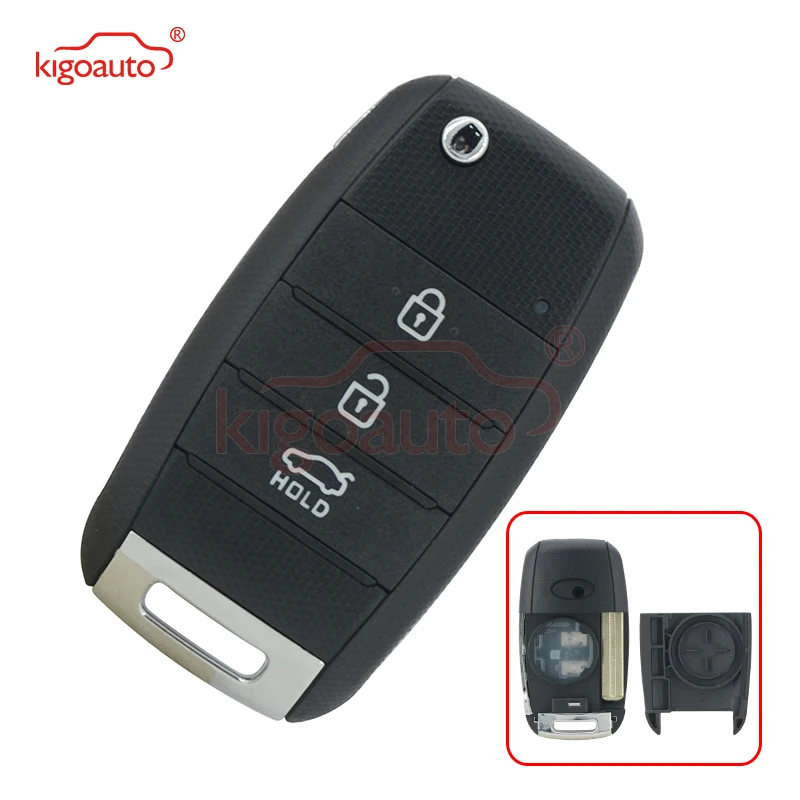 

Kigoauto Flip key shell case 3 button for Kia Soul Sportage Optima Rio car key cover replacement
