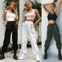 womens cargo trousers high waist pockets pants military army combat casual jogger pants tracksuit bottoms