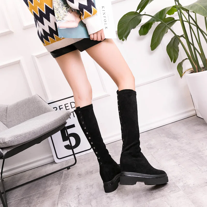 

Autumn/winter new boots women over knee elastic boots Han version thick-soled casual women's shoes fashion high boots children