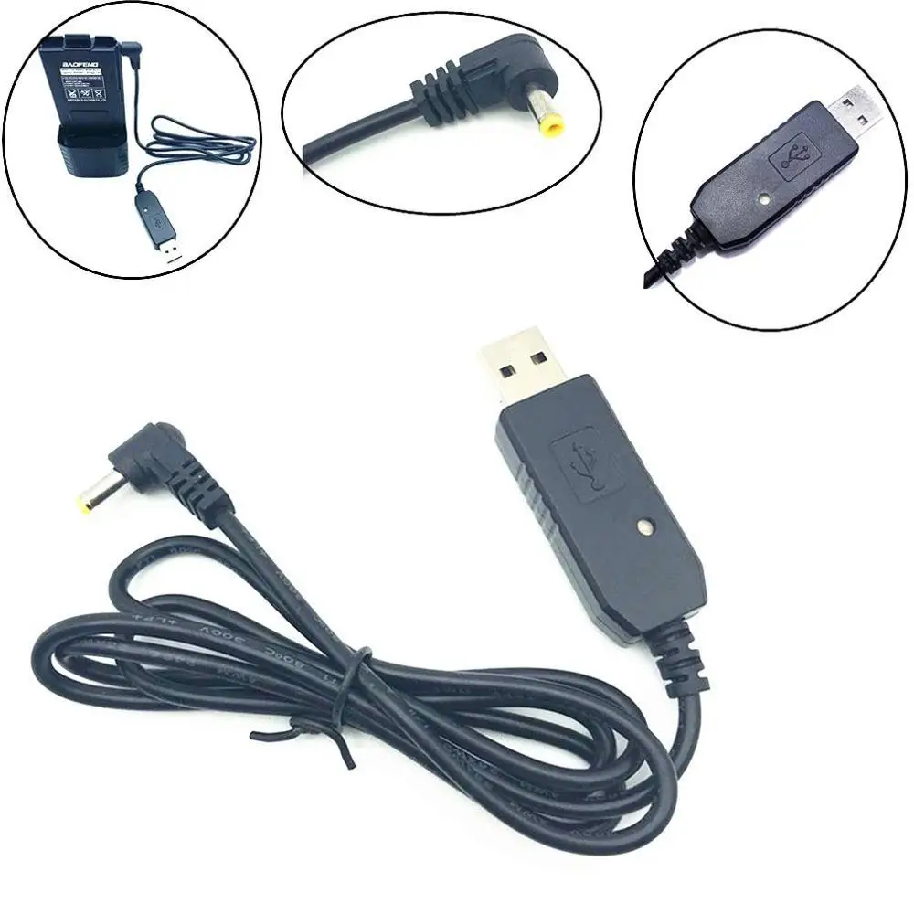 USB Кабель зарядного устройства с индикатором светильник для рации BaoFeng