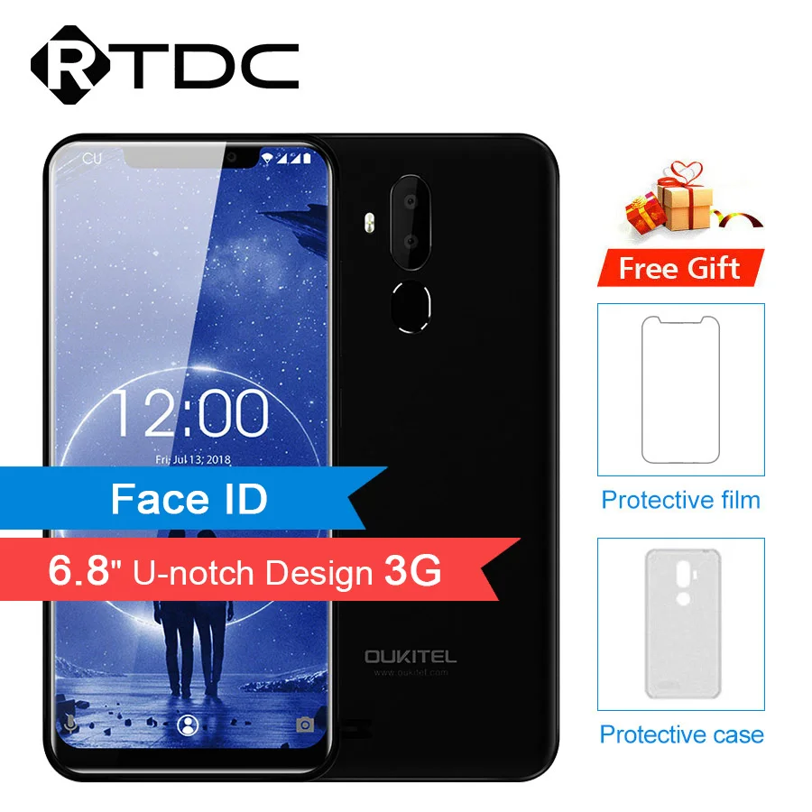 Oukitel C12 6 18 &quot18:9 Android 8 1 распознавание лица 3300 мАч MT6580 четырехъядерный 2 Гб RAM 16 ROM 8MP +