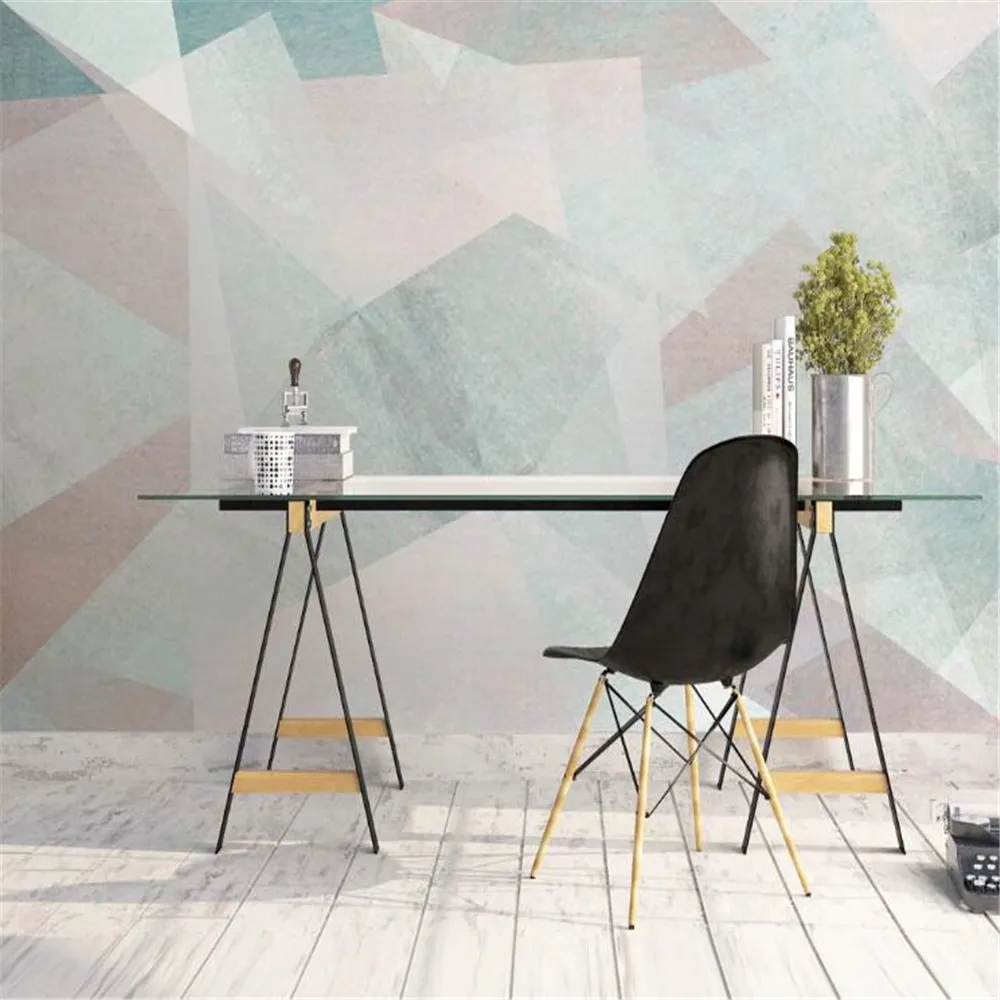 Milofi fresh geometric figures hand-painted background wall abstract Nordic wallpaper mural | Обустройство дома