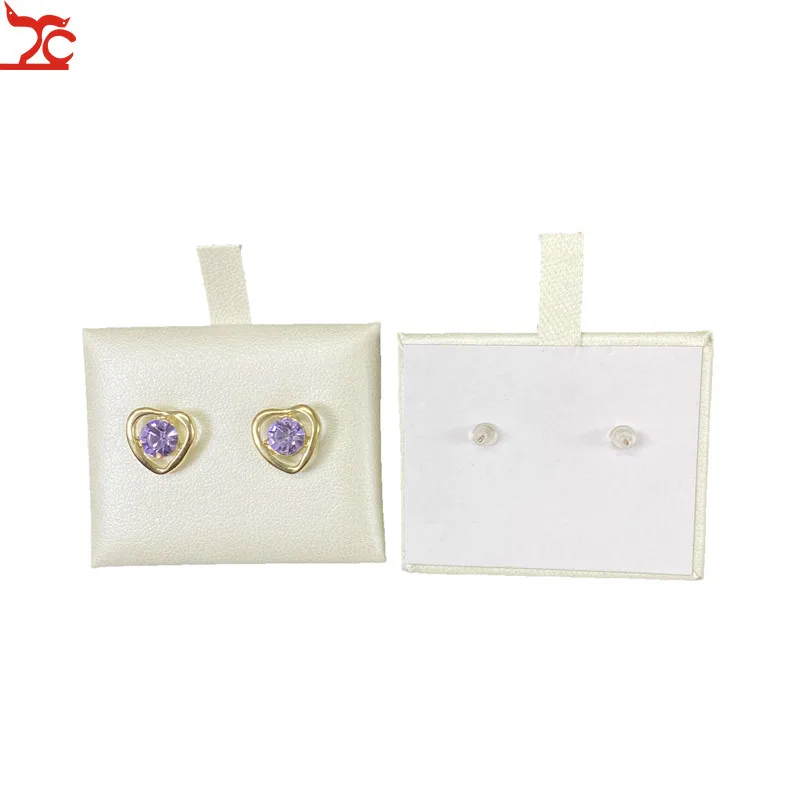 10 шт. Подвеска для сережек белая пуховая Карточка Чехол ювелирных изделий 5x4 см 2