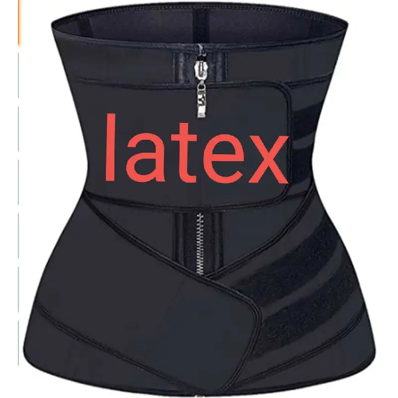 Women Latex Waist Trainer Body Shaper Corsets with Zipper Cincher Corset Top Slimming Belt Black Shapers Shapewear Plus Size