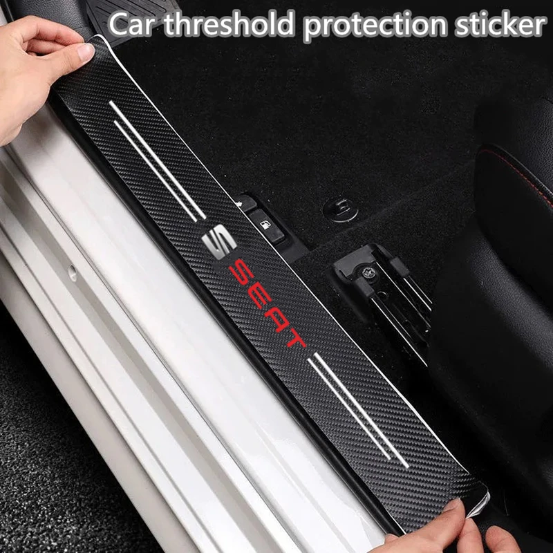 

For Seat leon fr mk2 mk3 lbiza Altea Carbon Fiber Car Sticker Paste Protector Strip Anti Scratch Tape Waterproof Protect Film