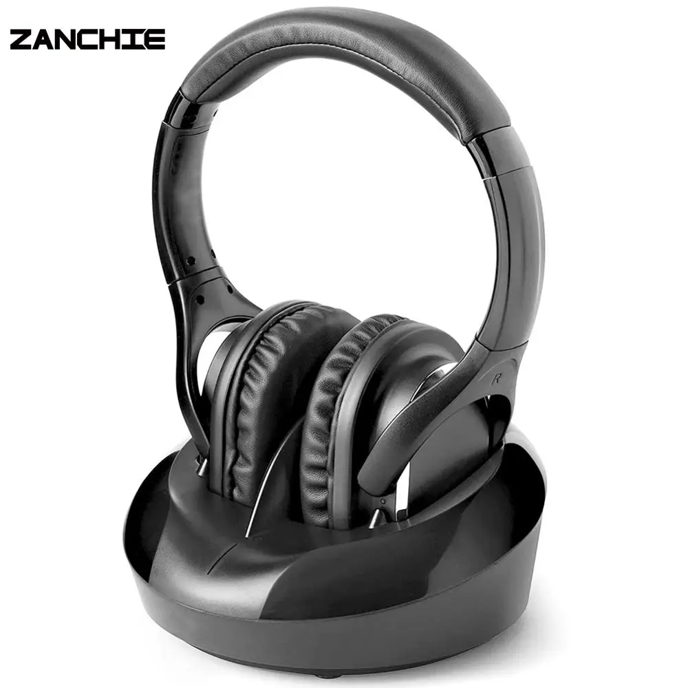 

Zanchie Wireless Headphones for TV Computer with RF Transmitter 330ft Range-Optical Digital RCA AUX,10Hrs Battery,No Audio Delay