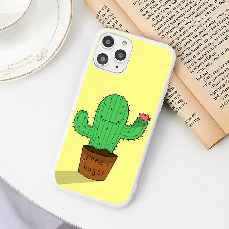 

Strong cactus Phone Case Candy Color White for iPhone 11 pro XS MAX 8 7 6 6S Plus X 5S SE 2020 XR