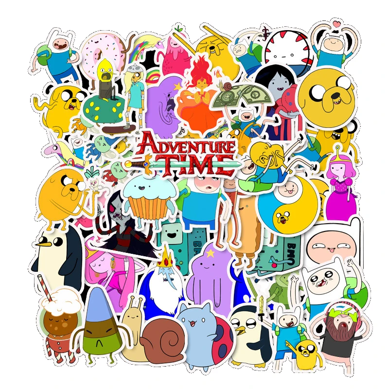 

50Pcs Anime Adventure Time Stickers Pack For Kids On The Laptop Fridge Phone Skateboard Travel Suitcase Sticker
