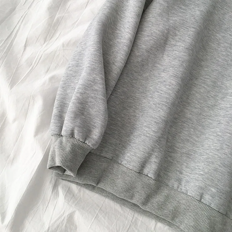 

Hoodies Autumn Winter Fleece Warm Cartoon Pullovers Moletom 2020 Korean Casual All Match Sweatshirt Loose