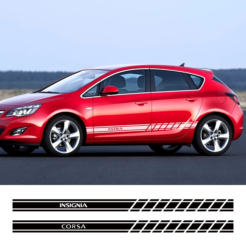 2 шт. наклейки на дверную и боковую юбку автомобиля Opel OPC Astra J H G K Insignia Corsa D B E Mokka Vectra