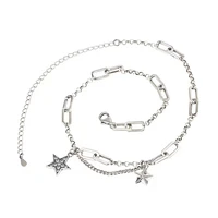 trendy 925 sterling silver personality stars mix chain necklace for women korean japon thai silver charm clavicle necklace gift