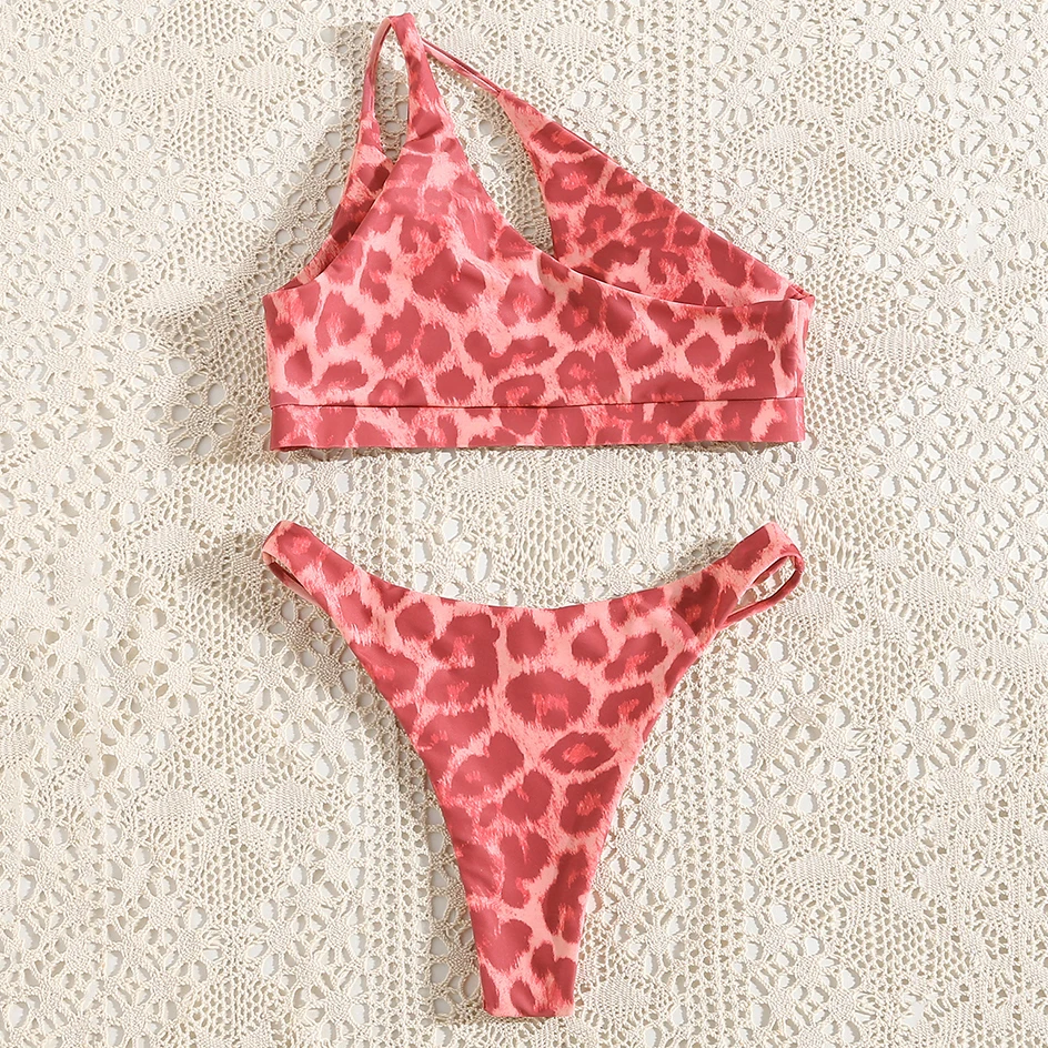 

Sexy Bikini 2021 Women`s Swimsuit One Shoulder Thong Bikinis Set Female Beachwear Swimming Wear for Swimwear Woman Bathing Suit