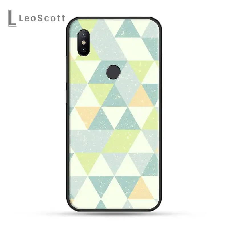 

cute Painted Colorful triangles Phone Cases For Xiaomi Redmi note 7 8 9 t k30 max3 9 s 10 pro lite