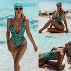 Женский купальник с открытой спиной, пляжная одежда для купания, купальный костюм с треугольным вырезом и эффектом пуш-ап