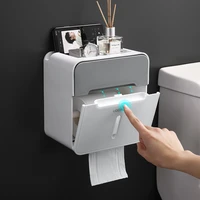 toilet paper holder punch free bathroom waterproof wall hanging tissue box drawer paper shelf wall mounted roll paper dispener