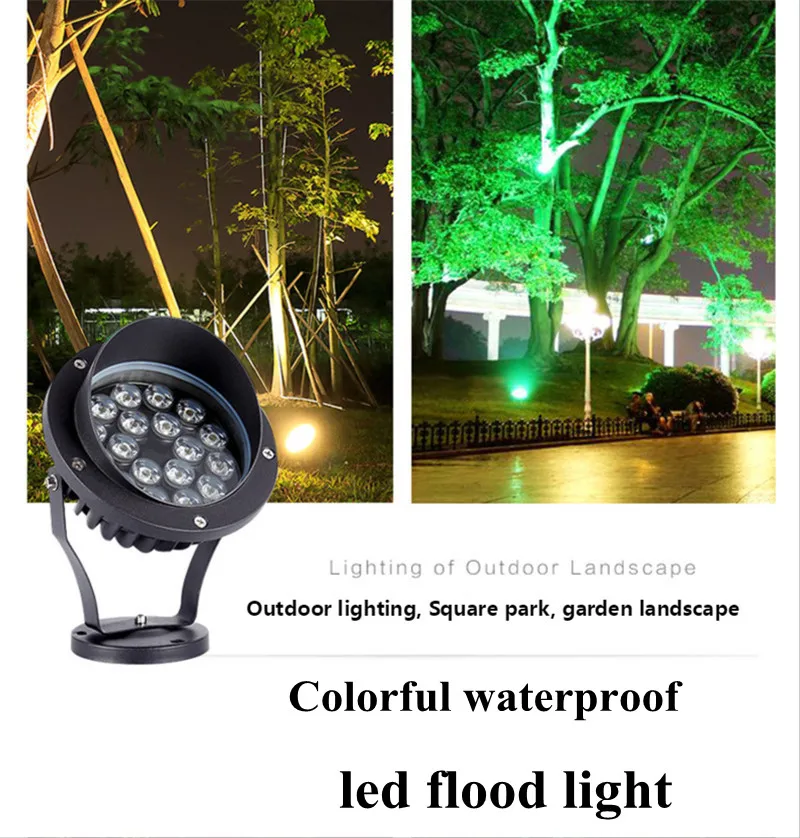 

LED Outdoor Flood Light Patio Tree Lights Waterproof Landscape Light Lawn Ground Floodlight Colorful RGB AC220V 3W 6W 9W 12W 18W
