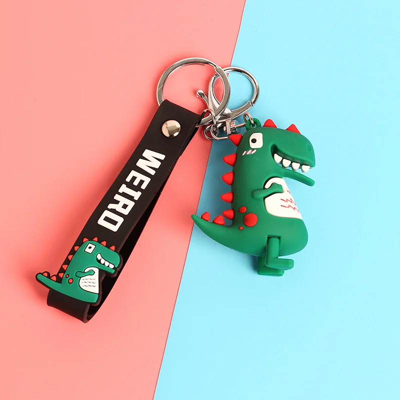 Модный милый силиконовый брелок для ключей подвеска в виде динозавра сумка