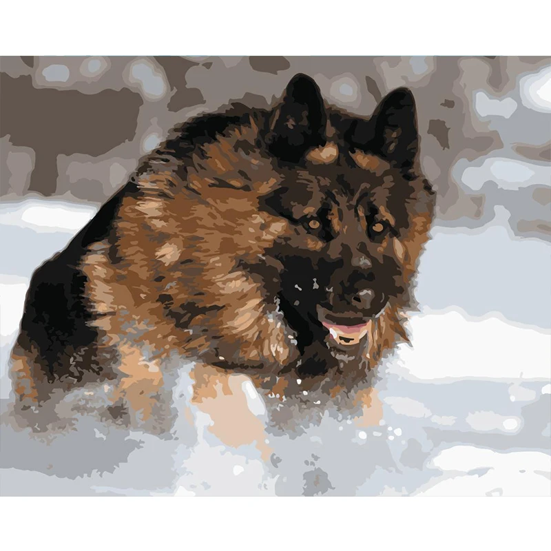 

DIY картина маслом по номерам, животное, собака, украшение для дома, акриловые картины для детей, рисование по номерам, кошка, ручная роспись, ed...