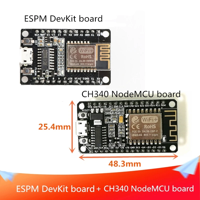 ESPM DevKit макетная плата (ESP8285 со стандартным беспроводным) и CH340 NodeMCU (ESP8266
