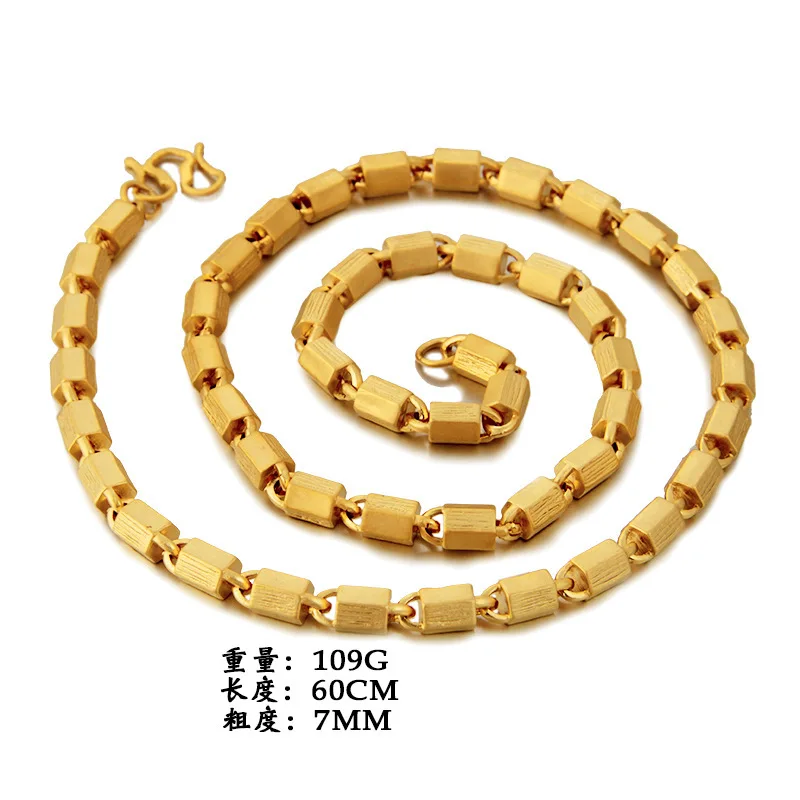 24K позолоченное ювелирное ожерелье для мужчин изящное изделие Femme Collares Mujer Naszyjnik