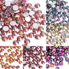 Стразы для маникюра, цветные стразы для дизайна ногтей, стеклянные стразы без горячей фиксации