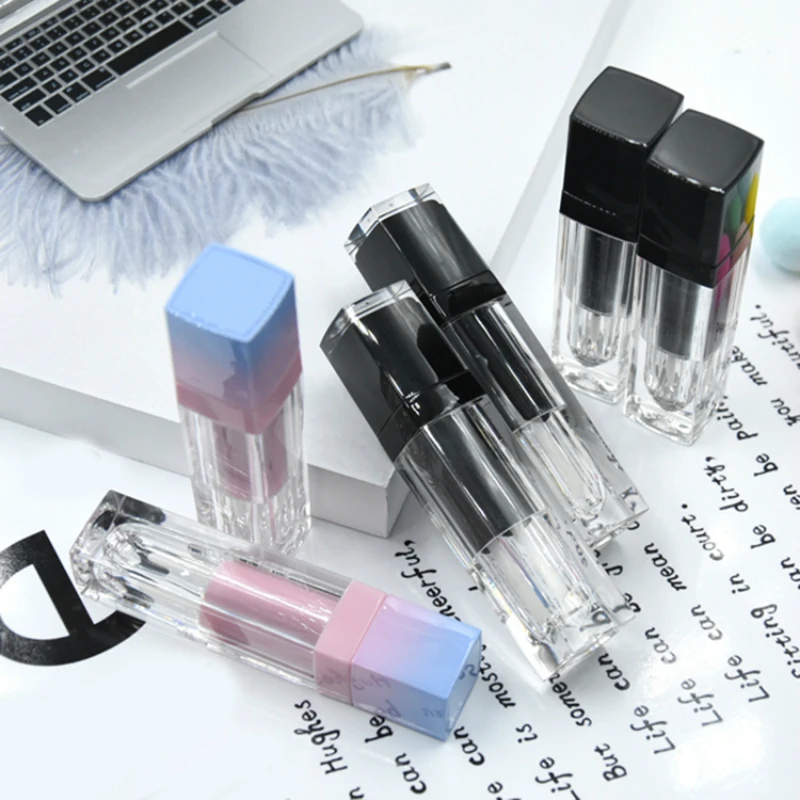 

Cosmetic Lip Gloss Packaging Square Lip Gloss Tubes Clear Empty Lip Gloss Tube Plastic Lip gloss Bottle Lipgloss Containers