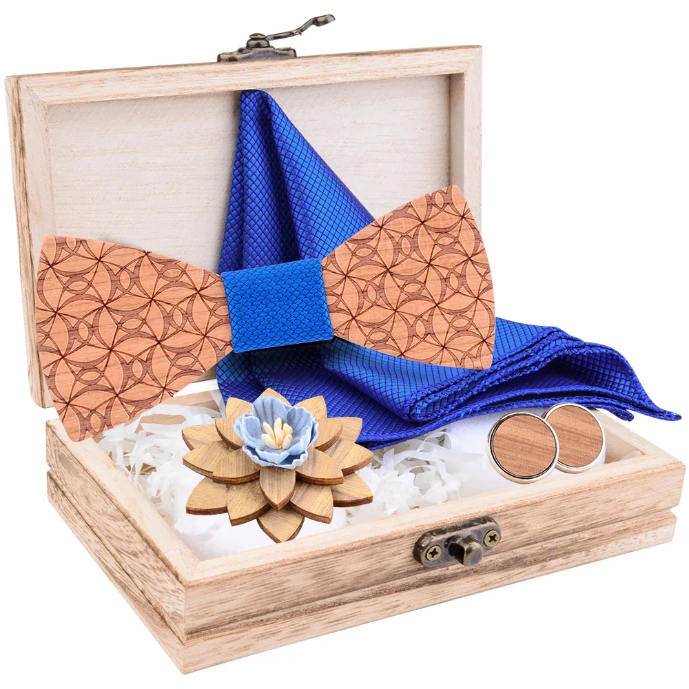 Новый Модный цветочный деревянный галстук бабочка из дерева Шелковый мужской