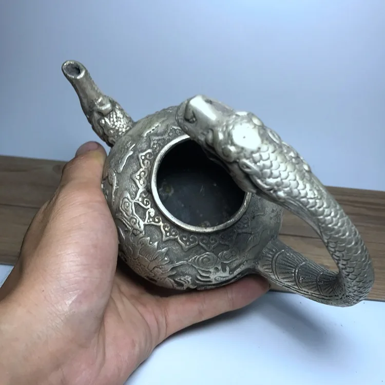 

LAOJUNLU Imitation Antique Old Dragon Head Pot Tea Set Teapot Copper Pot