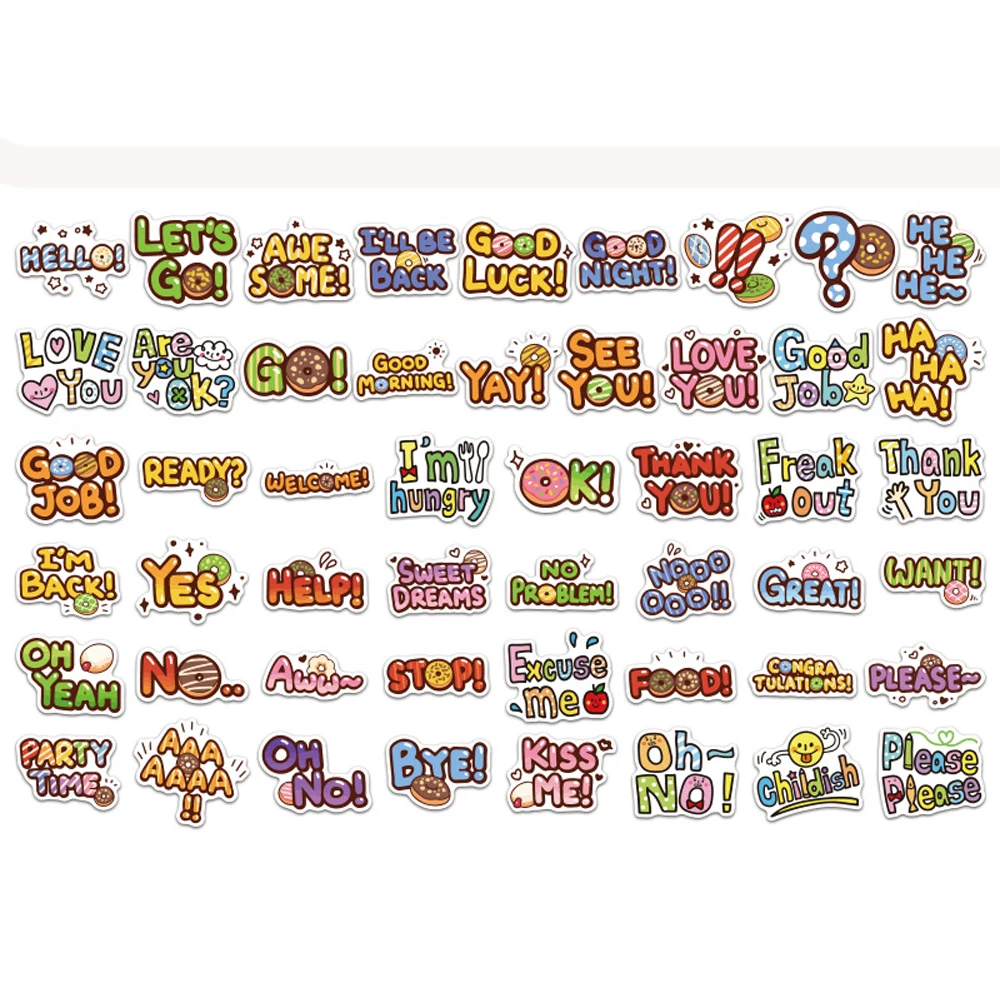 103050pcs cartoon motivational phrases sticker quotes sentence waterproof for laptop phone office study room graffiti decal free global shipping