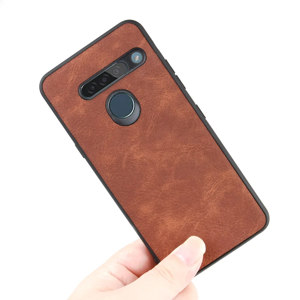 Роскошный ТПУ + ПУ ПК ретро кожаный PU телефон задний жесткий чехол для LG Stylo 5 K40 K12