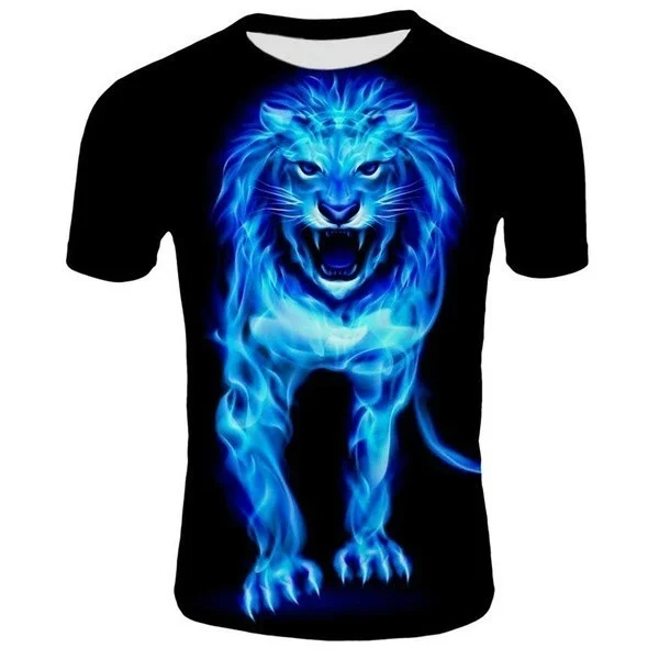 

New Fashion Summer Designer Lion King 3D Women/Men Unisex O-neck Short Sleeve T Shirt