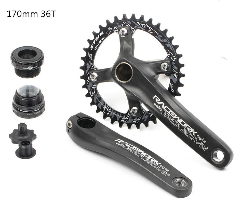 Велосипедная кривошипная цепь 104BCD MTB велосипед шатун алюминиевый сплав с дном 170 мм кривошипная черная 32T 34T 36T 38T пластина