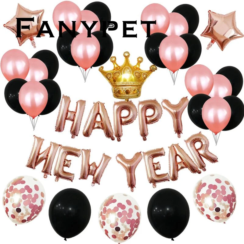 

1 Набор с новым годом 2020, украшение для вечерние, розы, фотофольгированные воздушные шары для семейвечерние НКИ, декор для детского праздника